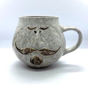 Mustache Face Coffee Mug With Handle Ceramic Vintage